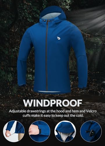 baleaf Men's Rain Jacket Lightweight Packable Waterproof Rain Coat Breathable Windbreaker Hood Hiking Golf Travel Outdoor4