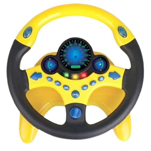 Cadeau pour enfants 3 ans et plus : volant jouet interactif jaune idéal pour un anniversaire