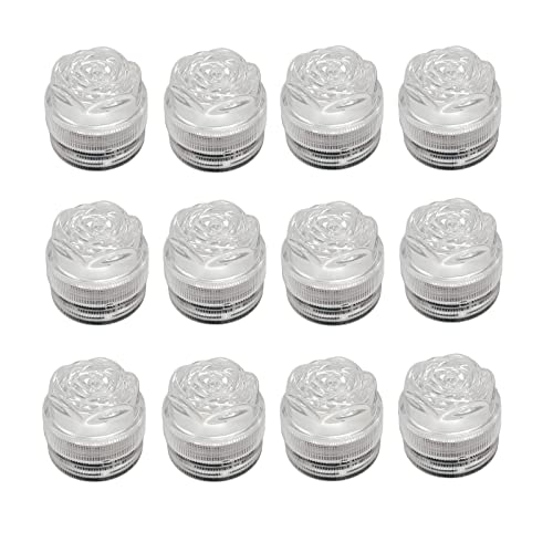 Image of Bright LED Battery Operated Flameless Tea Light, Submersible Tea Candle Waterproof Decorations Underwater Vase Light for Party & Wedding, Pack of 12 (Orange)