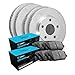 R1 Concepts Front Rear Brakes and Rotors Kit |Front Rear Brake Pads| Brake Rotors and Pads| Ceramic Brake Pads and Rotors|fits 2003-2007 Jeep Liberty