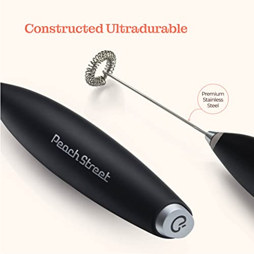 Powerful Handheld Milk Frother, Mini Milk Foamer, Battery Operated (Not Included) Stainless Steel Drink Mixer For Coffee, Lattes, Cappuccino, Frappe, Matcha, Hot Chocolate. #TOP6