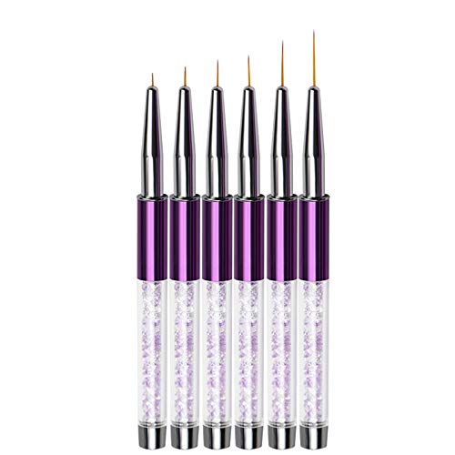 6-teiliges Set Nagelkunst-Pinsel-Werkzeug für professionelle Nageldesigner, Zeichenstifte für Hand-Maniküre