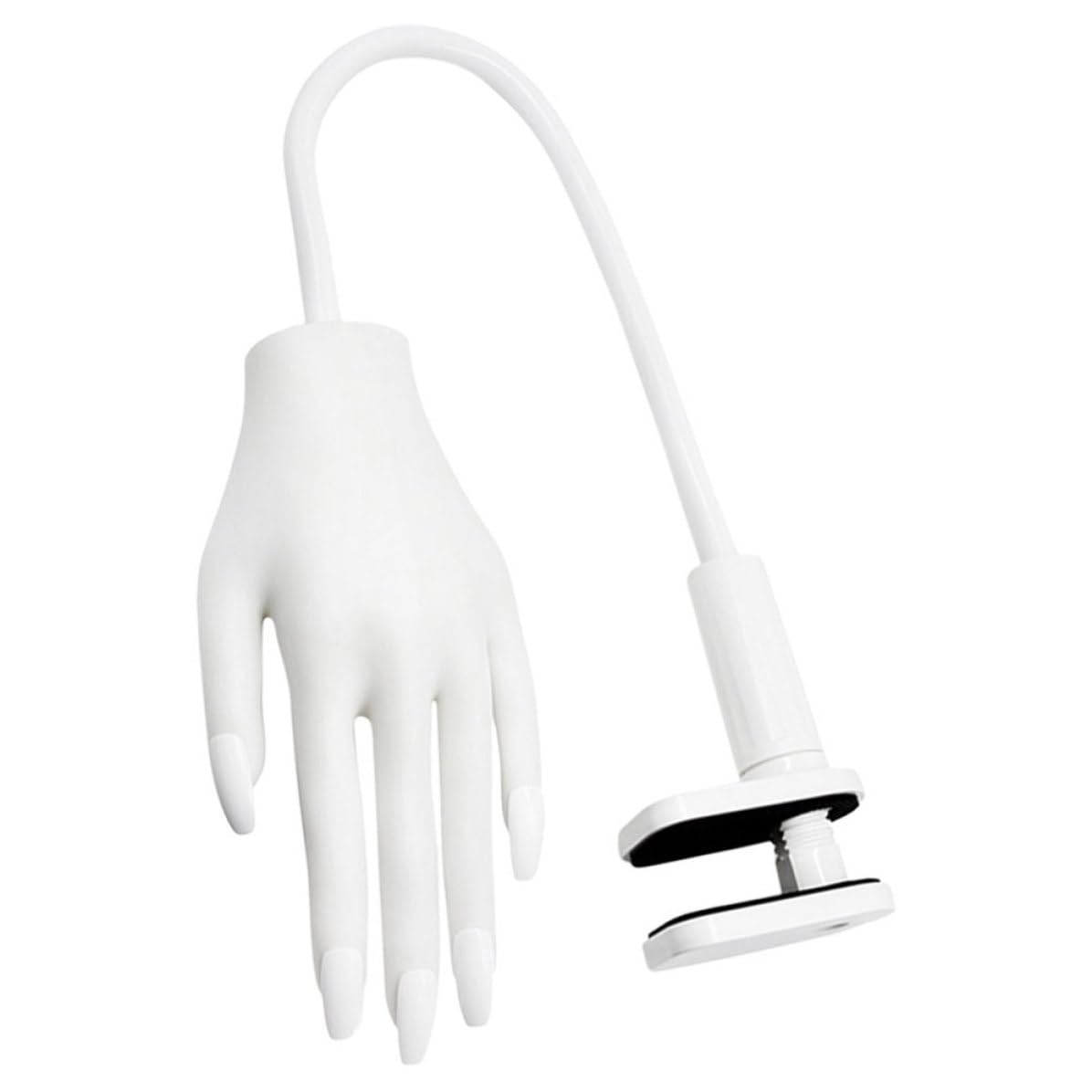Plástico Mano de Práctica de Uñas Reutilizable Blanco
