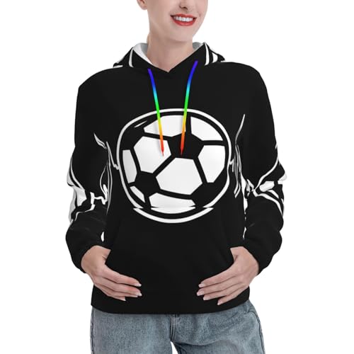 Sweat à capuche foot EdWal pull ajusté femme avec poche kangourou