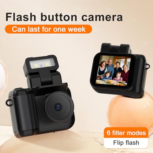 Gsnagole Retro Snap Camera，Mini Nostalgic Vintage View Tiny Snaps Keychain Digital Photo Camera，Llavero Mini CáMara Retro，1080p Hd with Led Flash Light(64G) — view 3