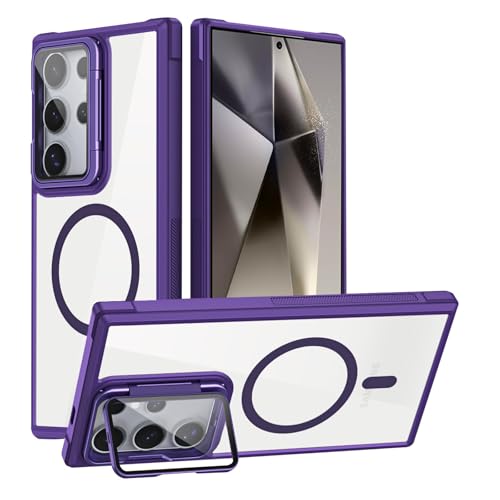 Coque Samsung S26 antichoc transparente dotée d'un support magnétique ultra-fin