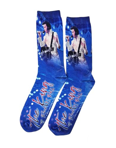 Chaussettes Elvis Presley bleues Mid-South Products pour collectionneur de musique rock