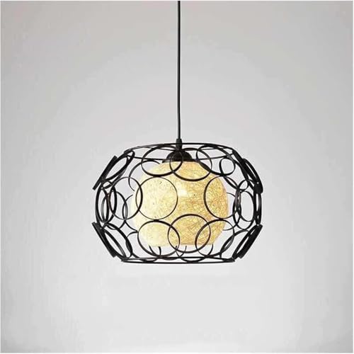 Lustre LED moderne de repas avec suspension artistique en chanvre