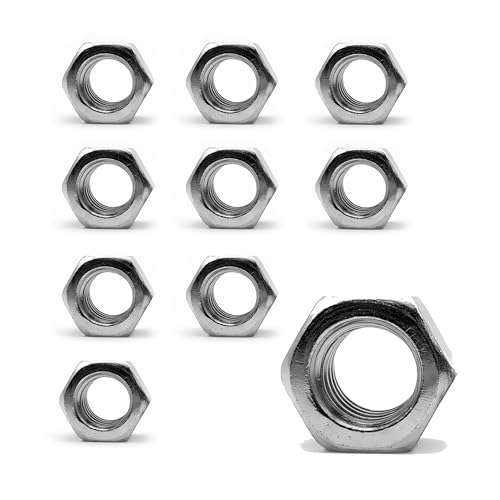 DOJA Barcelona | Tuercas | 10 Tuerca Hexagonal M24 | 19 x 36mm | en Acero Galvanizado | Tuercas para Perno, Tuerca Roscada, Acoplamiento, Ajustar y Sujetar Elementos en Interiores y Exteriores...