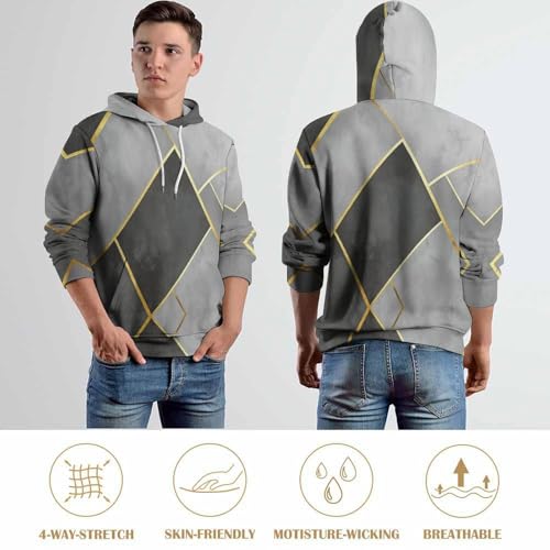 Sweatshirts à Capuche 3D Luxe Assemblage Géométrique Confortable - 6