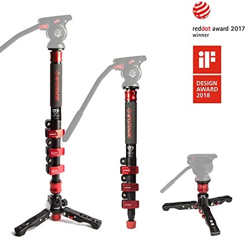 IFOOTAGE Camera Monopod Professional 47” Aluminum Telescopic Video Monopods with Tripod Stand