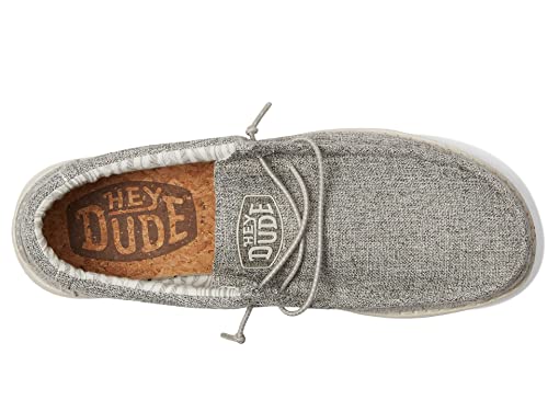 Hey Dude Wally Eco Loafers for Men and Women, Textile Upper with Round Toe Design and Lace Detailing Linen Iron 44 (US Men's 11) Medium2