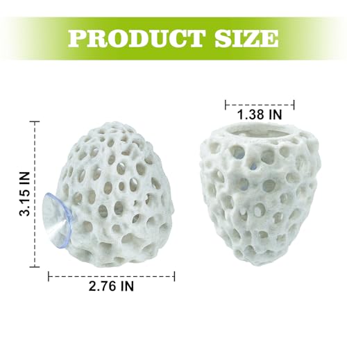 Image of Shrimp Dome Hide, Shrimp Hides for Aquarium, Betta Fish Hideout with Suction Cup, Betta Habitat Tank Ornament Accessories, Aquarium Decor for Small Fish Guppy Hiding Resting (White)