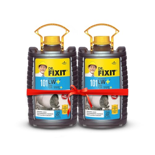 Image of DR. FIXIT PIDIPROOF LW+, 5 litre, Cement Tonic, Integral Liquid Waterproofing Compound for Concrete and Plaster, Reduces Shrinkage Crack Development(200ml for 1 Cement Bag) pack of 2