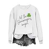 Lightning Deals of Today Clearance Warehouse Cheap Under 5 Dollars Deals Long Sleeve St. Patrick's Day Shirt for Women Shenanigrams T-Shirts Casual Loose Fit Dressy Blouses 2024 Holiday Graphic Tops