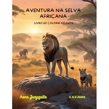 Capa do livro Aventura na Selva Africana: Livro de colorir (Portuguese Edition)