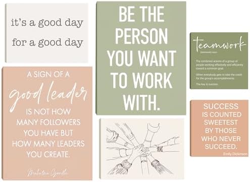 Vnysh Office Inspirational Wall Art Set of 6, Teamwork Motivation...