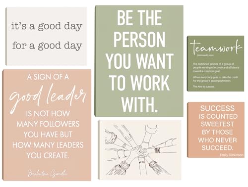 Vnysh Office Inspirational Wall Art Set of 6, Teamwork Motivation...