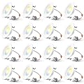 Amico 16 Pack 4 Inch 5CCT LED Recessed Lighting, Dimmable, Damp Rated, 9W=60W, Can Lights with Baffle Trim, Retrofit Installation, ETL&FCC, White