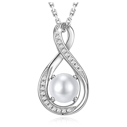 GEMLANTO 925 sterling zilveren parelketting juni geboortesteen kettingen voor vrouwen Infinity sierlijke verjaardag verjaardag sieraden cadeaus voor haar 40 + 5cm