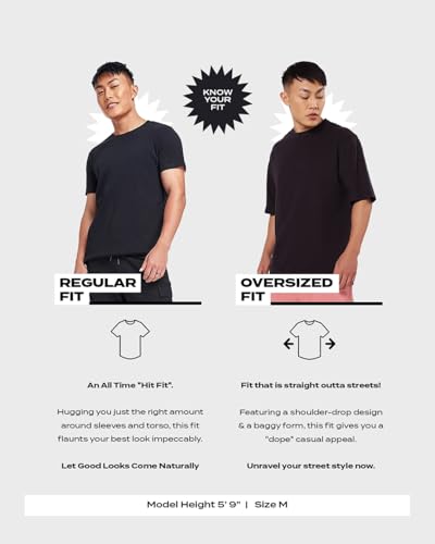 Image of Bewakoof Men's Cotton Graphic Print Oversized Fit Half Sleeve Round Neck T-Shirt | Casual Wear | Street Wear | Oversized t Shirt for Men Cotton | Baggy