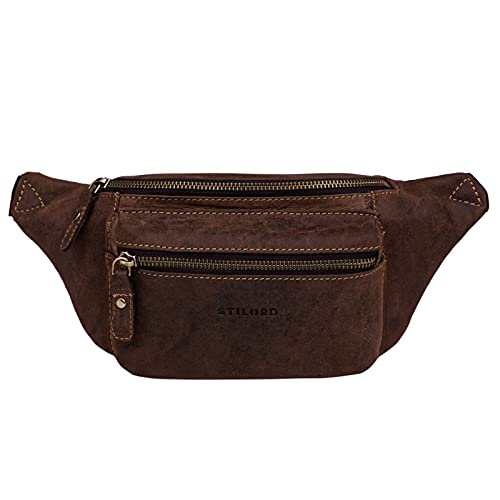 Riñonera vintage para festival STILORD Portland bolso cruzado de cuero 3