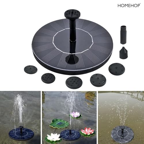 Image of Homehop Solar Powered Fountain with 8 Nozzles Floating Decorative Water Pump for Outdoor, Garden Decor, Bird Bath, Pool, Pond 1.5W Power (ABS)