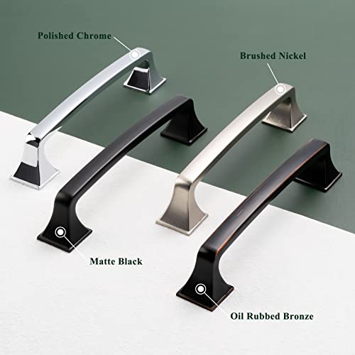 Berossa 5 Inch Screw Spacing, Oil Rubbed Bronze Square Foot Arched Pulls, Kitchen Cabinet Handles, Pack Of 10 | Solid Furniture Hardware For Cupboard Door Bedroom Dresser Drawer Bathroom Vanity 2030 #TOP1