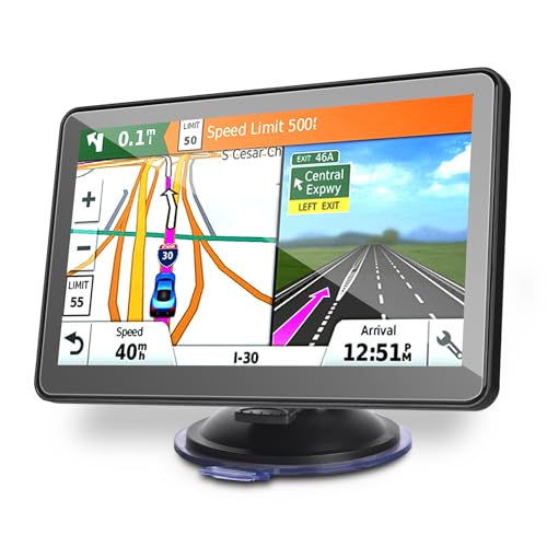 9 Inch Sat Nav, HD Touch Screen GPS Navigation for Cars Trucks...