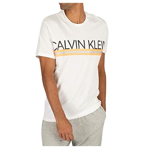 Calvin Klein S/s Crew Neck Ropa Interior técnica, Blanco (White 100), Large (Pack de 2 para Hombre