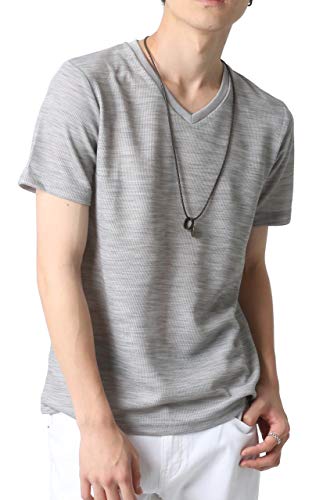 最安値 Oval Dice オーバルダイス Tシャツ ネックレス セット 半袖 ゆる Vネック 無地 メンズ ワイン Lの価格比較