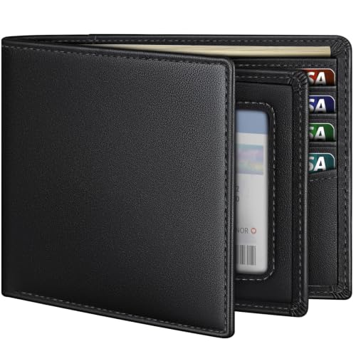 YLLHAD Full Grain Leather Wallets for Men RFID Blocking Bifold Mens Wallet with 2 ID Windows,13 Credit Card Slots & 2 Cash Compartments,Gifts for Men - image 1