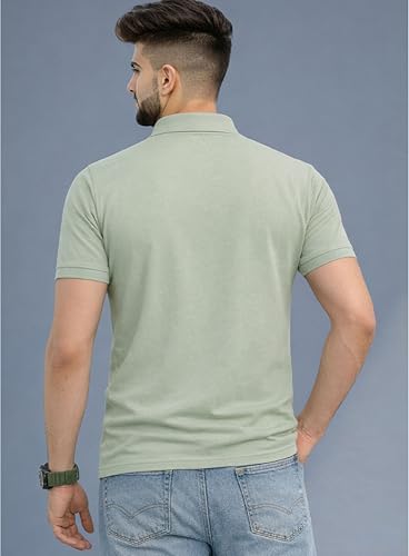 Image of 3BROS Men's Cotton Blend Half Sleeve Regular fit Comfortable Polo Neck T-Shirt (Pack of 1)