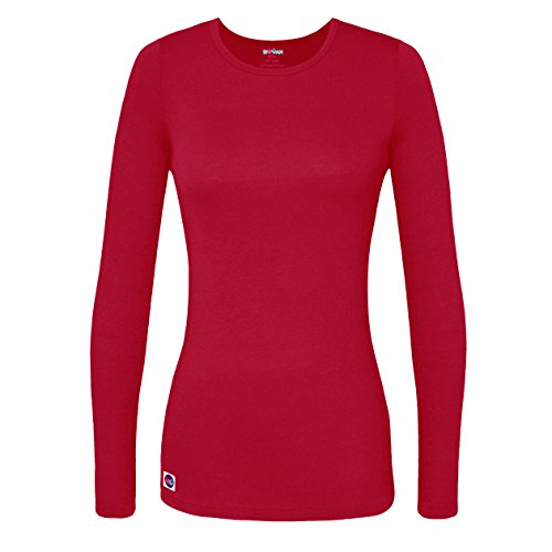 Sivvan Women's Comfort Long Sleeve T-Shirt/Underscrub Tee - S8500 - Red - M