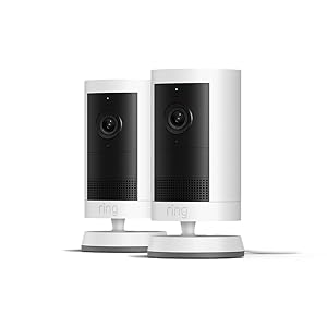 Nuova Ring videocamera esterna Plus plug - in (Outdoor Camera Plus) | 2K con Ring Vision | Videocamera di sicurezza esterna fai - da - te | Prova gratuita di 30 giorni del piano Ring Home | 2 videocamere