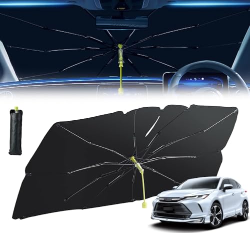 車 サンシェード に適用 トヨタ ハリアー 新型 Harrier 80系 MXUA8# AXUH8# 2020年6月-現行 車用サンシェード 8層 UVカット紫外線遮蔽 車用フロントサンシェード 遮光断熱 劣化防止 使用簡単 車フロント 暑さ対策 日焼け対