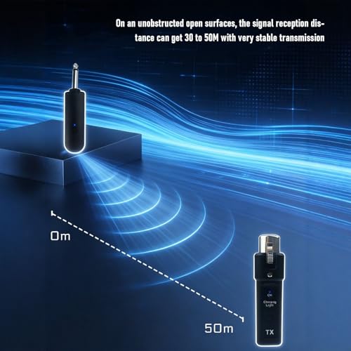Sistema inalámbrico de micrófono XLR Yunseity, transmisor y receptor inalámbrico 2.4G con baja latencia y largo alcance, para micrófonos dinámicos y de condensador miniatura 2
