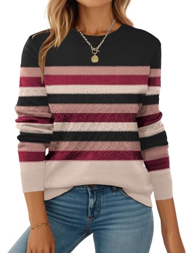 Zeagoo Womens Sweaters Long Sleeve Tops Crew Neck Knit Pullover Sweaters Fall Fashion 2025 Dressy Casual Basic Clothes