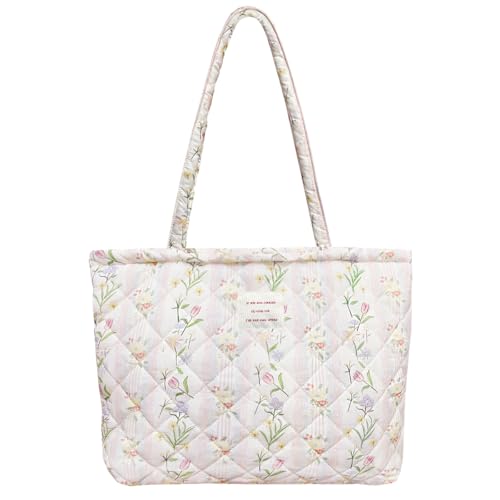 Image of Sunwel Fashion Top Zipper Floral Quilted Bag Small Tote Bag for Women