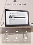 Raynic 10.1” Digital Calendar Clock – Dementia & Alzheimer Clock for Seniors with Date and Time, 20 Alarms & 20 Reminders, 12 Themes, 6 Language, Auto Dimming, Indoor Temp for Bedroom, Wall, Gift