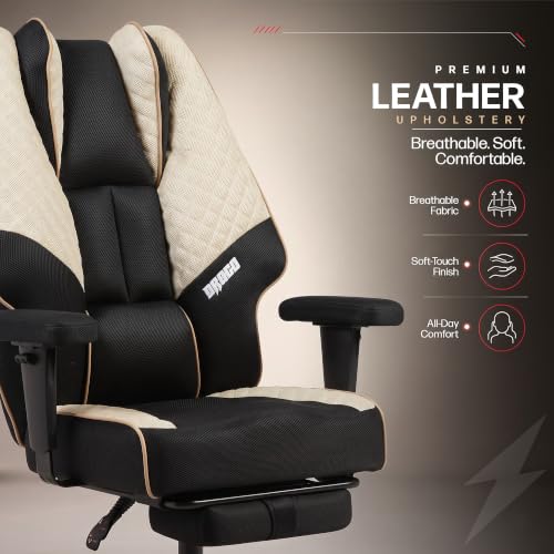 Image of Drogo Majestic Ergonomic Office Chair for Work & Home 400LBS | Big and Tall Boss Chair for Office with High Cushion, Lumbar Support, Padded Armrest, 135 Recline & Footrest,1 Yr Warranty (Black&Brown)