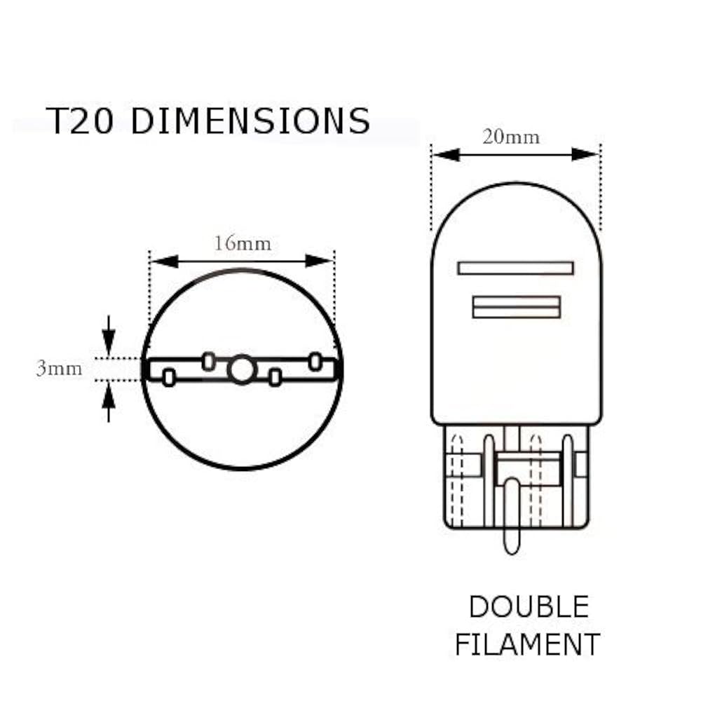 2Pcs T20 Halogen Lamp Glass Daytime Running Light Turn Signal Light Stop Brake Tail Lamp Bulbs 7443 W21/5W