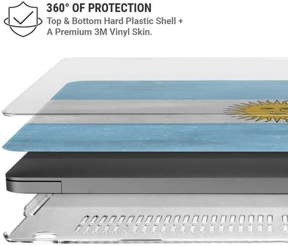 Skinit Case + Skin Compatible with MacBook Pro 16in (2021) Originally Designed Argentina Flag Distressed Design