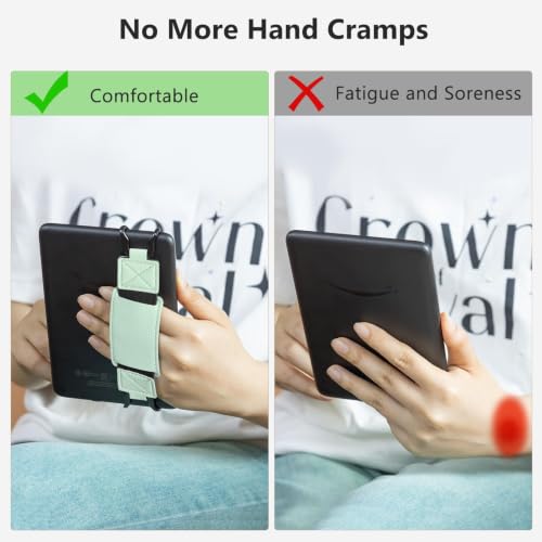 Image of 2Pcs Kindle Accessories, Ebook Reader Hand Grip, Secure Kindle E-Reader Hold, Reading Comfort for Commute and Travel, Two Pack in Mysterious Black and Matcha Green