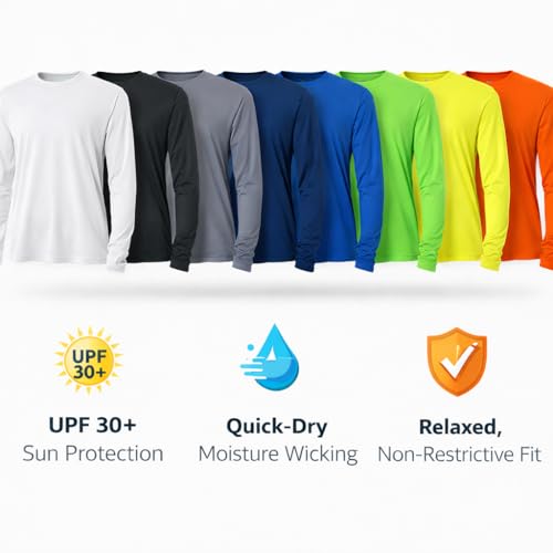Image of Hardcore Men's Long Sleeve Loose Fit Rash Guard Surf Shirt Water Sports Swimwear