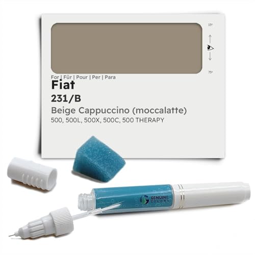 Genuine Colors Stylo de Retouche BEIGE CAPPUCCINO (MOCCALATTE) 231 B pour Fiat 500 500L 500X 500C THERAPY
