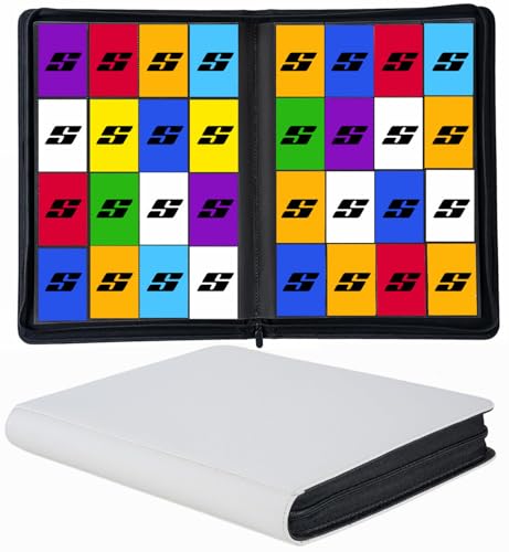 1000+ Pockets Trading Card Binder, 16 Pocket Ringless Side Loading Card Holder Album, Trading Card Album Fit for YuGiOh, MTG, TCG, Game Cards, Sports Cards, Business Cards (White)