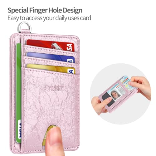 Image of Slim Minimalist Front Pocket Wallet, RFID Blocking Credit Card Holder Wallet with Integrated D-Shackle for Men Women