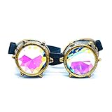 Steampunk Goggles - Steampunk Accessories Rave Goggles - Karl Jacobs Cosplay Goggles for Burning Man, Halloween, Drunk Kaleidoscope Steampunk Glasses