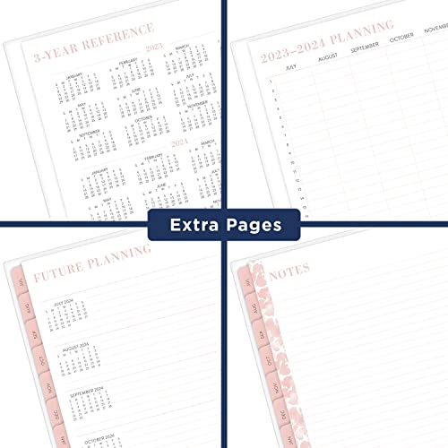 Cambridge 2023-2024 Academic Planner By Leah Bisch, Weekly & Monthly, 8-1/2" X 11", Large, Monthly Tabs, Pocket, Flexible Cover, Floral (Lb21-905A) #TOP3